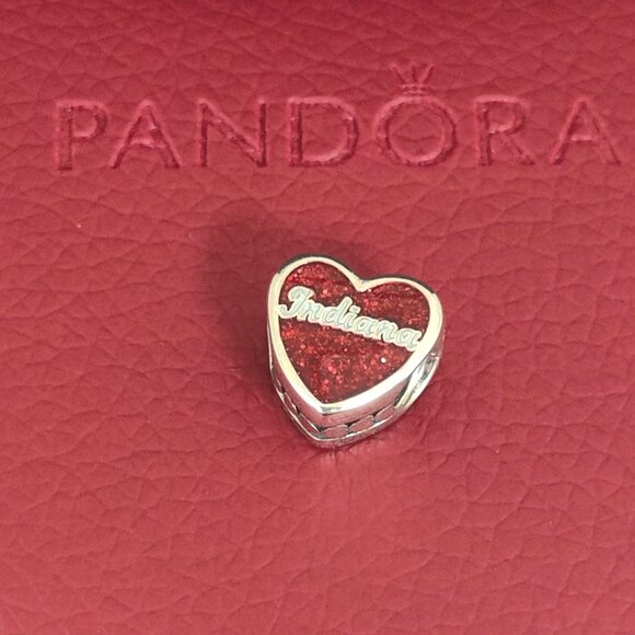Pandora Indiana Exclusive Charm Heart Bead Pendant S925 Silver with box - Picture 3 of 6
